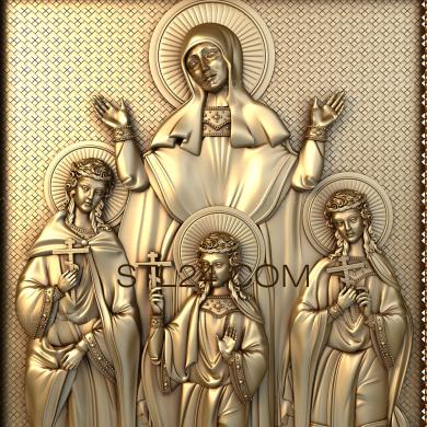 Иконы (Святые мученицы Вера, Надежда, Любовь и мать их Софья, IK_0074) 3D модель для ЧПУ станка