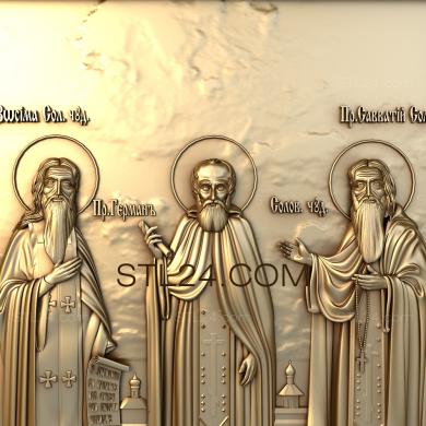 Icons (Rev. German of Solovetsky, Zosima of Solovetsky, Savvaty of Solovetsky, IK_0080) 3D models for cnc