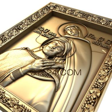 Иконы (Святые благоверные Князь Петр и Княгиня Феврония, IK_0175) 3D модель для ЧПУ станка