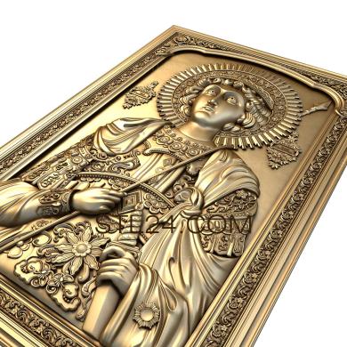 Иконы (Святой Великомученик Целитель Пантелеимон, IK_0186) 3D модель для ЧПУ станка