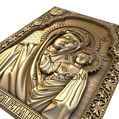 Иконы (Казанская икона Божьей Матери, IK_0190) 3D модель для ЧПУ станка