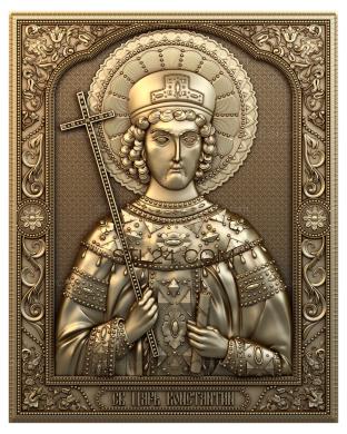 Иконы (Святой царь Константин, IK_0198) 3D модель для ЧПУ станка