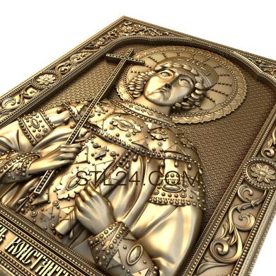 Иконы (Святой царь Константин, IK_0198) 3D модель для ЧПУ станка