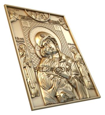 Иконы (Икона Владимирской Божьей Матери, IK_0219) 3D модель для ЧПУ станка