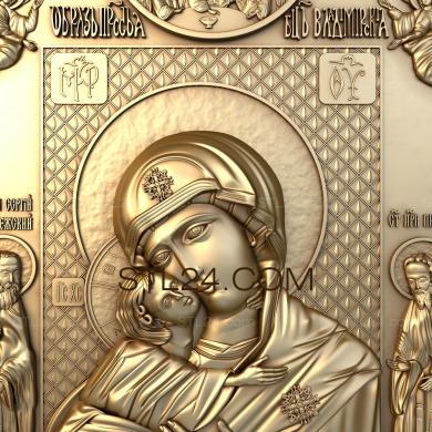 Иконы (Икона Владимирской Божьей Матери, IK_0219) 3D модель для ЧПУ станка