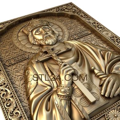 Иконы (Святой равноапостольный князь Владимир, IK_0241) 3D модель для ЧПУ станка