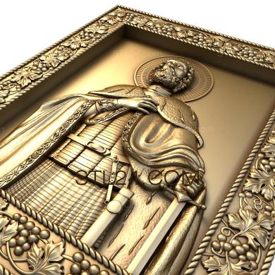 Иконы (Святой Благоверный Князь Александр Невский, IK_0281) 3D модель для ЧПУ станка