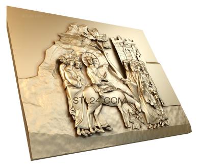 Иконы (Вхождение Иисуса Христа В Иерусалим, IK_0427) 3D модель для ЧПУ станка