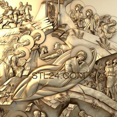 Иконы (Икона Рождества Христова, IK_0435) 3D модель для ЧПУ станка