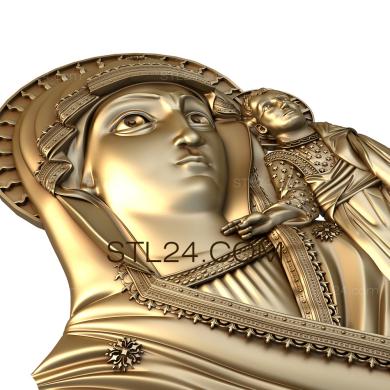 Иконы (Икона Казанской Божьей Матери, IK_0446) 3D модель для ЧПУ станка