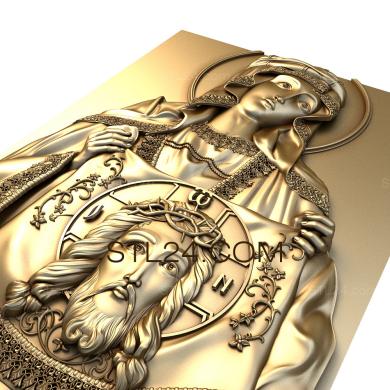 Иконы (Богородица и Вседержитель, IK_0557) 3D модель для ЧПУ станка