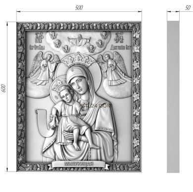 Иконы (Милующая икона Божьей Матери, IK_0618) 3D модель для ЧПУ станка