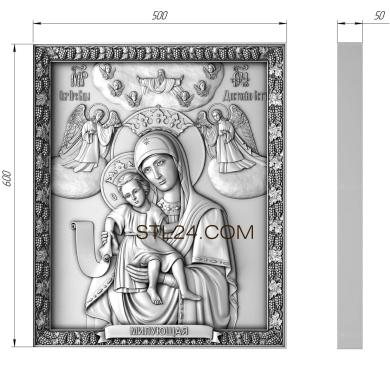 Иконы (Милующая икона Божьей Матери, IK_0618) 3D модель для ЧПУ станка