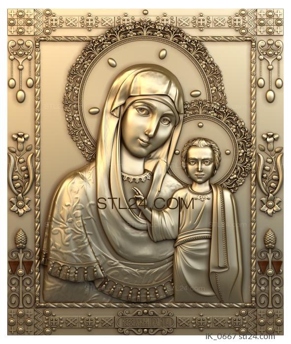 Icons (Kazan Most Holy Mother of God, IK_0667) 3D models for cnc