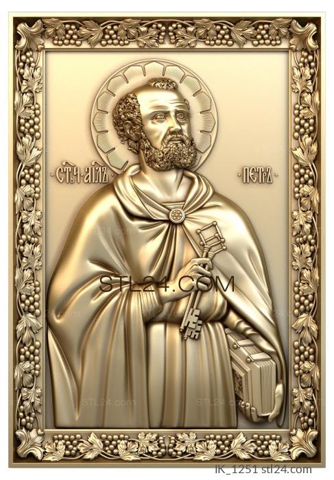 Иконы (Св. апостол Петр, IK_1251) 3D модель для ЧПУ станка