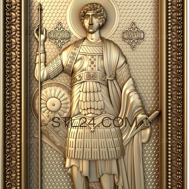 Иконы (Икона Святой Георгий, IK_1272) 3D модель для ЧПУ станка