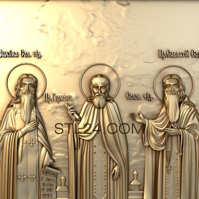 Icons (Zosima, Herman and Savvaty Solovetsky miracle workers, IK_1298) 3D models for cnc