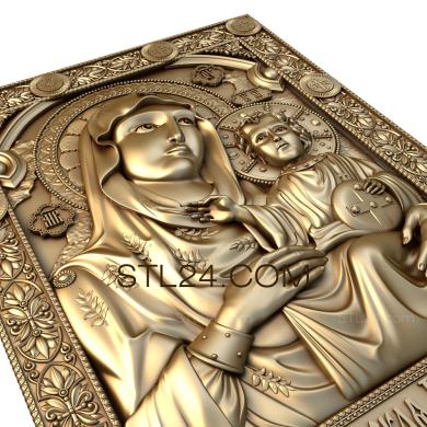 Иконы (Божия Матерь Иерусалимская, IK_1299) 3D модель для ЧПУ станка