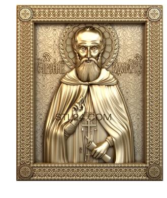 Icons (St. Sergius of Radonezh, IK_1316) 3D models for cnc