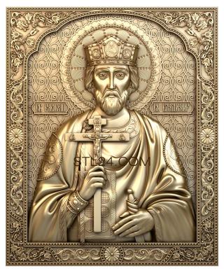 Иконы (Святой Равноапостольный Великий Князь Владимир, IK_1438) 3D модель для ЧПУ станка