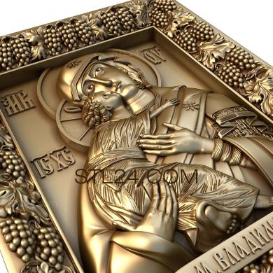 Icons (Vladimirskaya icon of the Mother of God, IK_1601) 3D models for cnc