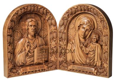 Иконы (Венчальная пара( Богородица+Господь Вседержитель), IK_1606) 3D модель для ЧПУ станка