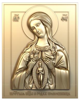 Иконы (Пресвятая Богородица Помощница в родах, IK_1615) 3D модель для ЧПУ станка