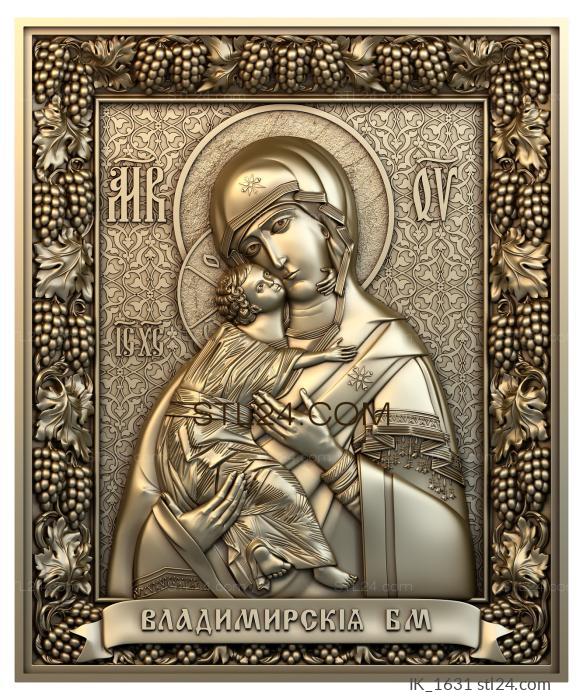 Иконы (Владимирская икона Божией Матери, IK_1631) 3D модель для ЧПУ станка