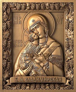 Иконы (Владимирская икона Божией Матери, IK_1680) 3D модель для ЧПУ станка