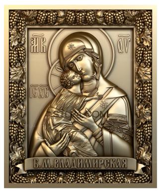 Icons (Vladimirskaya icon of the Mother of God, IK_1680) 3D models for cnc