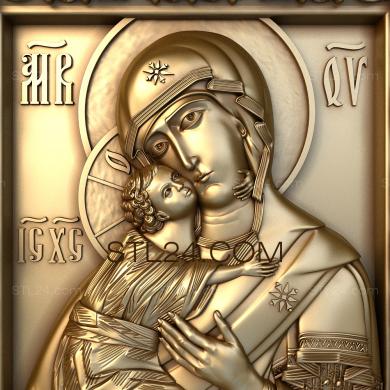Иконы (Владимирская икона Божией Матери, IK_1680) 3D модель для ЧПУ станка