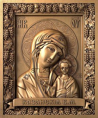 Иконы (Казанская Икона Божией Матери, IK_1683) 3D модель для ЧПУ станка