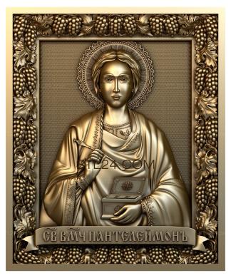 Icons (Holy Great Martyr and Healer Panteleimon, IK_1691) 3D models for cnc