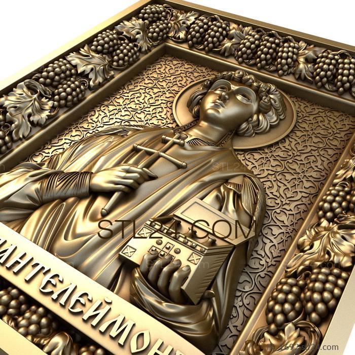 Icons (St. Panteleimon the Great Martyr and Healer, IK_1692) 3D models for cnc