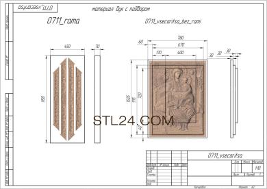 Icons (Icon of the Mother of God It is Worthy (Merciful), IK_1711) 3D models for cnc
