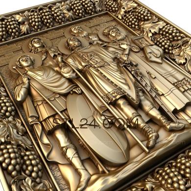 Icons (St. Xenia of Petersburg , St. George the Victorious , St. Alexander Nevsky , St.John of Kronstadt , St.Seraphim Chichagov, IK_1718) 3D models for cnc