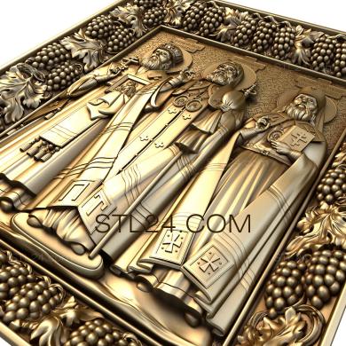 Icons (St. Seraphim Chichagov ,  St. Metropolitan Benjamin , St. Patriarch Tikhon, IK_1719) 3D models for cnc