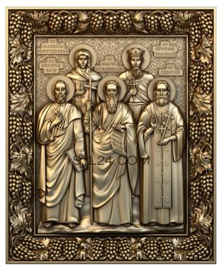 Icons (St. Photinia of Palestine , St. Apostle Peter, St. Andrew the First-Called, St. Viacheslav of Bohemia, St.George, IK_1721) 3D models for cnc