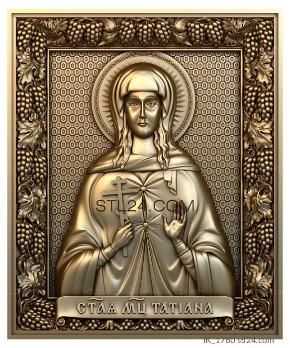 Icons (Holy Martyr Tatiana of Rome, IK_1780) 3D models for cnc