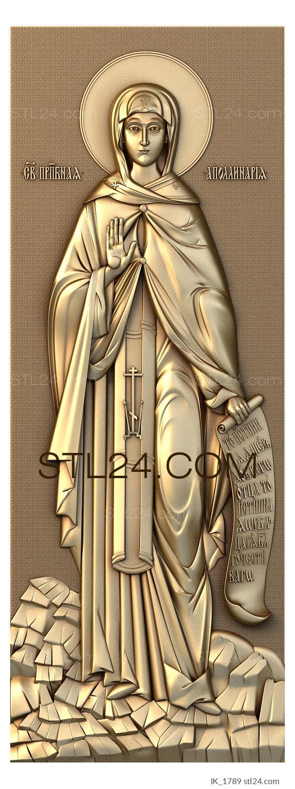 Icons (St. Reverend Apollinaria, IK_1789) 3D models for cnc