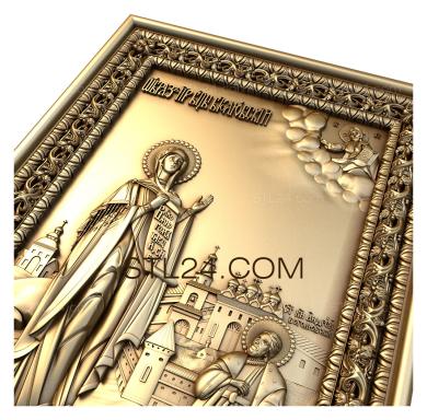 Иконы (Боголюбская икона Божией Матери, IK_1802) 3D модель для ЧПУ станка