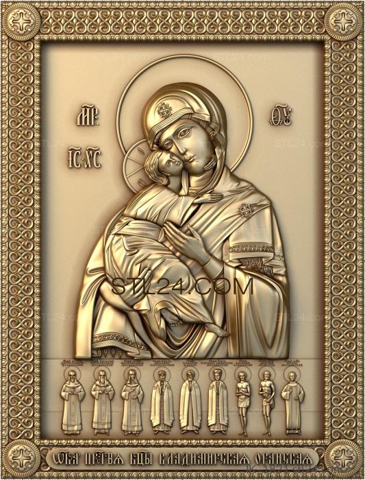 Иконы (Оранская Владимирская икона Божией Матери, IK_1821) 3D модель для ЧПУ станка