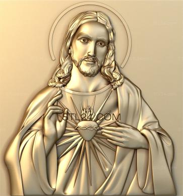Icons (Holy Heart of Jesus Christ, IK_1823) 3D models for cnc