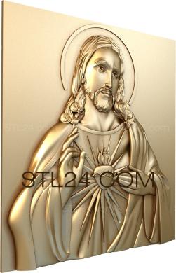 Иконы (Святе́йшее Се́рдце Иису́са Христа́, IK_1823) 3D модель для ЧПУ станка