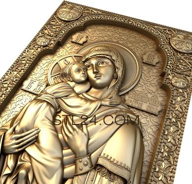 Иконы (Владимирская икона Божией Матери, IK_1834) 3D модель для ЧПУ станка