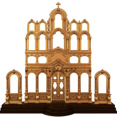 Иконостасы (Иконостас многоярусный 3d stl  модель для ЧПУ, IKN_0125) 3D модель для ЧПУ станка