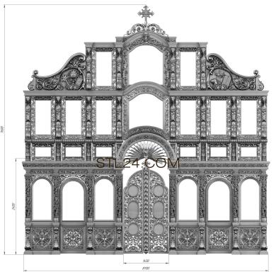 Иконостасы (Иконостас 3d stl модель для ЧПУ, IKN_0130-110) 3D модель для ЧПУ станка