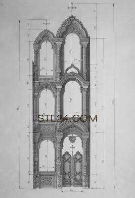 Иконостасы (IKN_0153, IKN_0153-110) 3D модель для ЧПУ станка