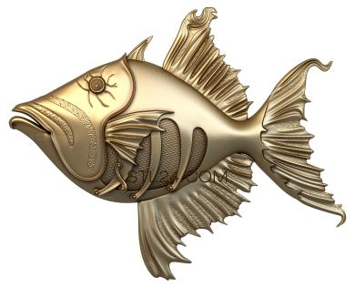 Животные (Странная рыба, JV_0002) 3D модель для ЧПУ станка