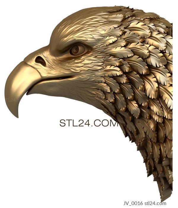 Животные (Голова орла, JV_0016) 3D модель для ЧПУ станка